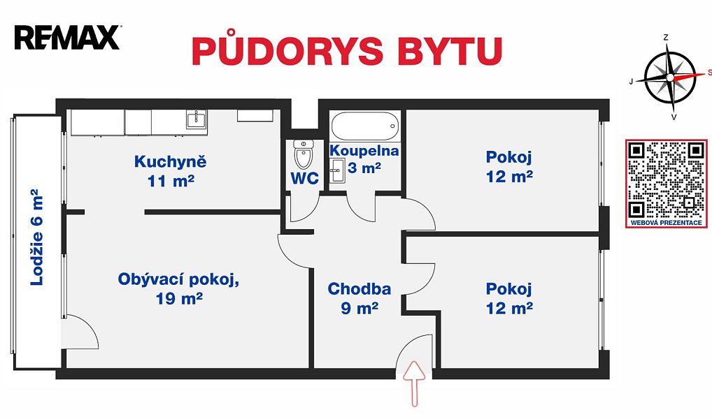 Prodej bytu 3+1 70 m², Litoměřice – náhled fotky 3