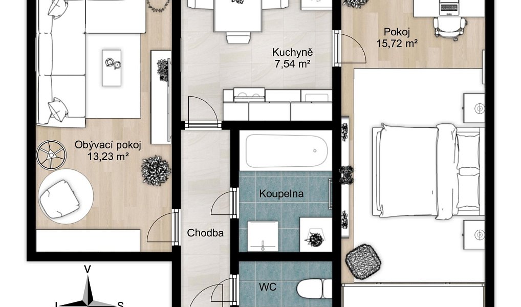 Prodej bytu 2+1 44 m², Třebíč – náhled fotky 2