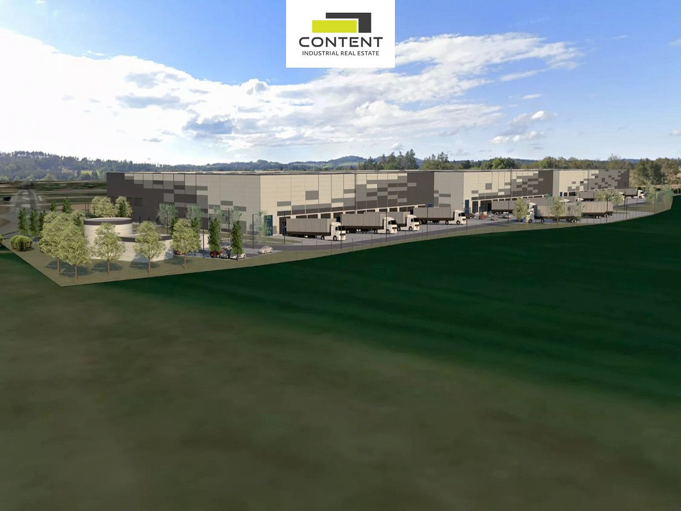 Pronájem novostavby skladu, výrobních prostor 3.000 m², Chotoviny, D3 – pohled 2