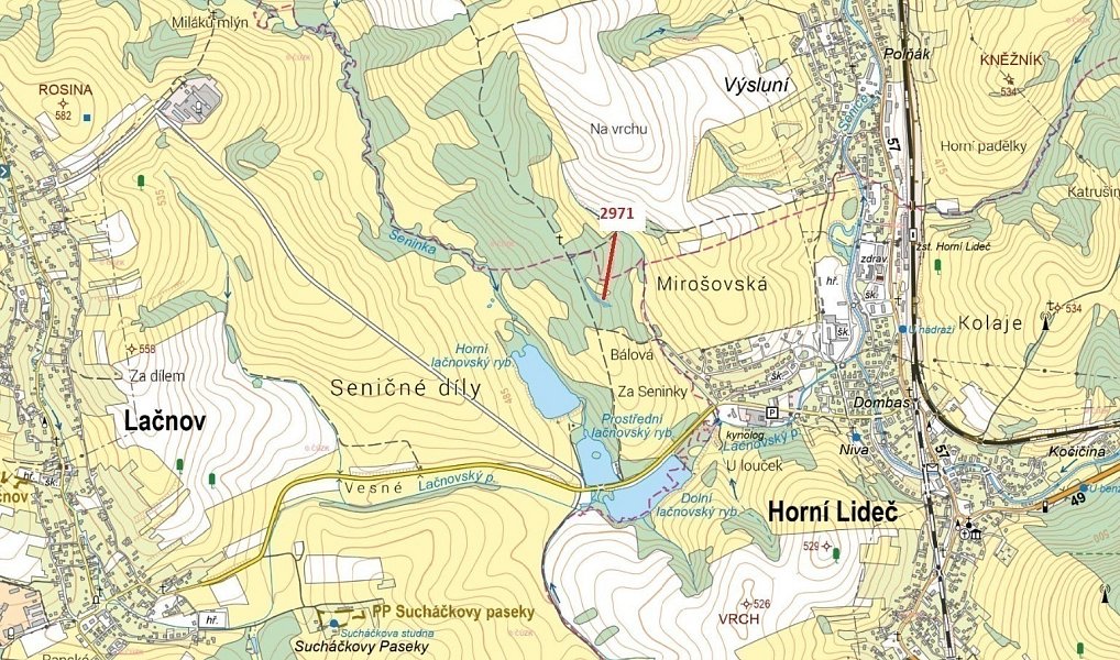 Dražba lesa, 1723 m², Vsetín, Lidečko