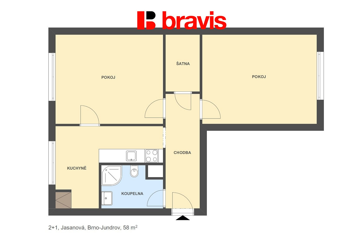 Pronájem bytu 2+1 58 m² – fotografie 5