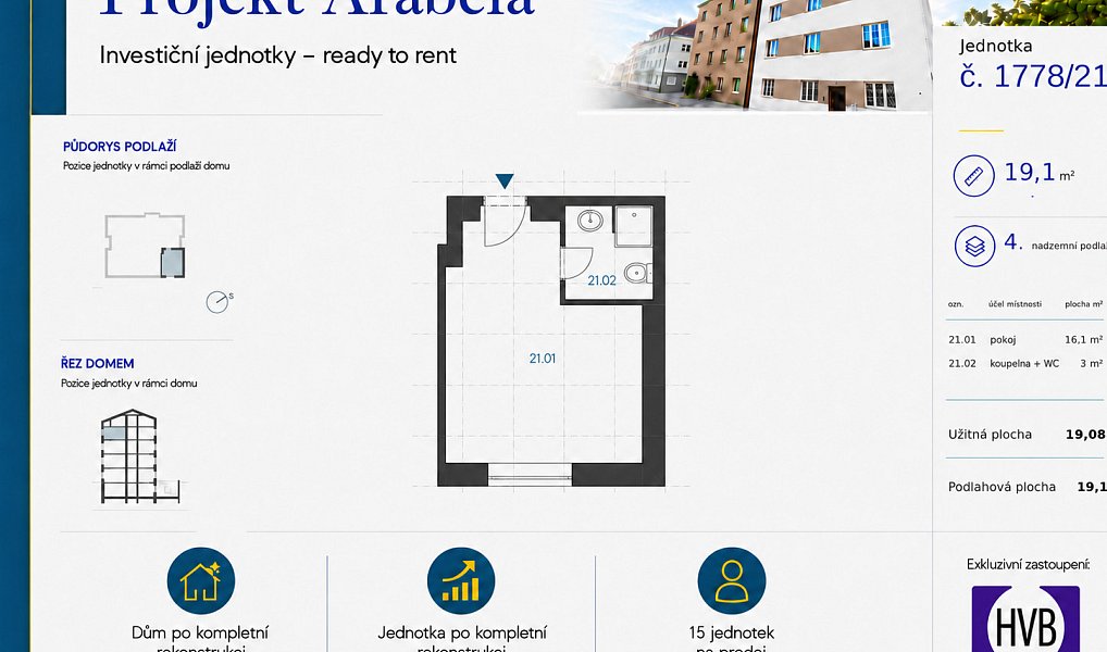 Prodej bytu 1+kk 19 m², Praha – náhled fotky 3