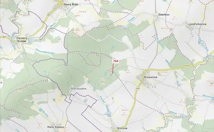 Dražba lesa 2 930 m², Krasonice