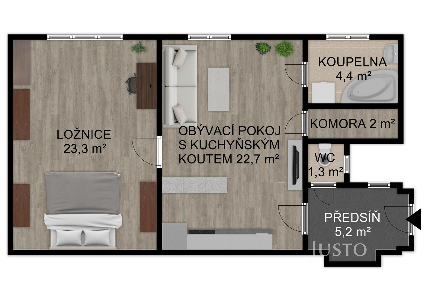 Prodej bytu 2+kk 59 m² – fotografie 2
