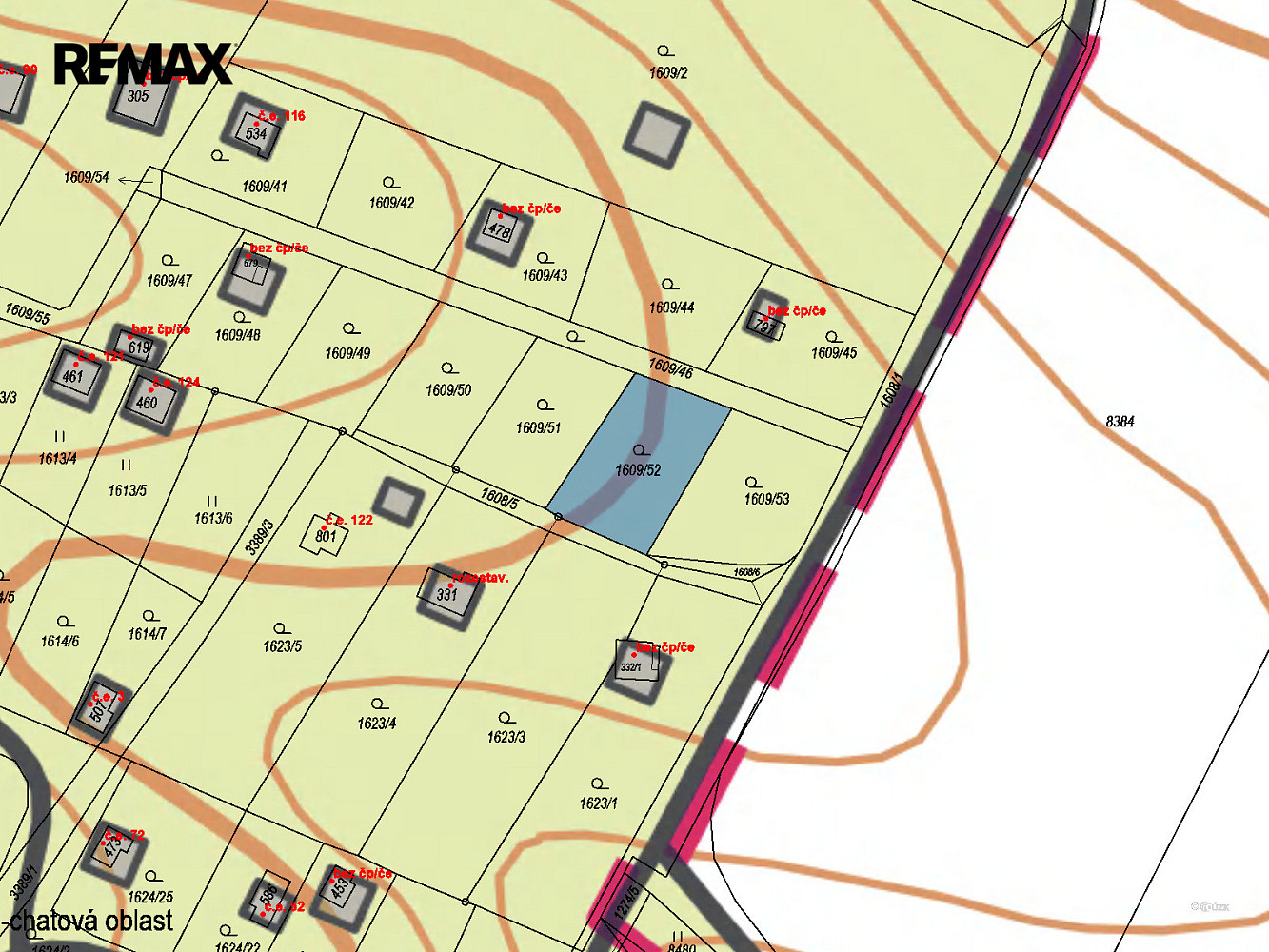 Prodej stavebního pozemku 404 m² – pohled 4