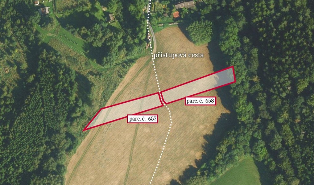Prodej stavebního pozemku 2 647 m², Městečko Trnávka – náhled fotky 2
