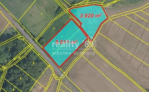Prodej pole 12 885 m², Kostelec nad Labem - Jiřice, okres Mělník