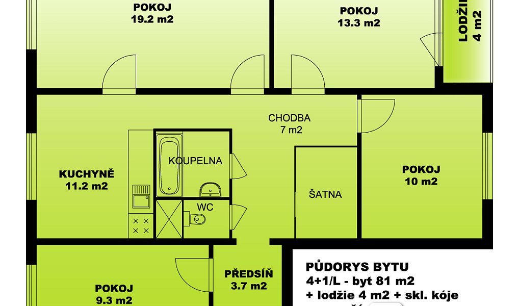 Pronájem bytu 4+1 85 m², Plzeň – náhled fotky 2
