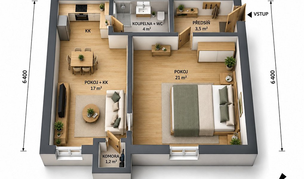 Prodej bytu 2+kk 47 m², Praha – náhled fotky 5