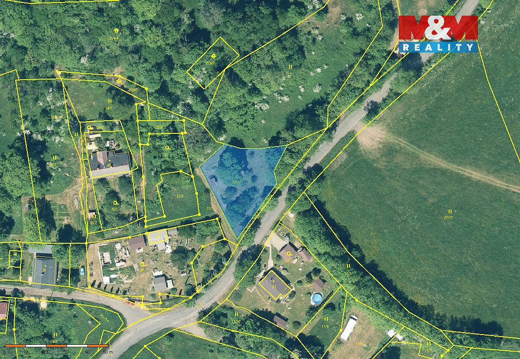 Prodej stavebního pozemku 1 060 m² – pohled 3