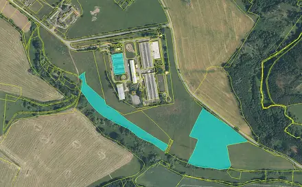 Dražba pozemku 51 430 m², Ošelín