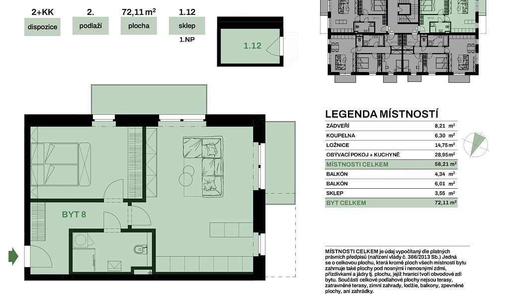 Prodej bytu 2+kk 72 m², Chvaletice – náhled fotky 2