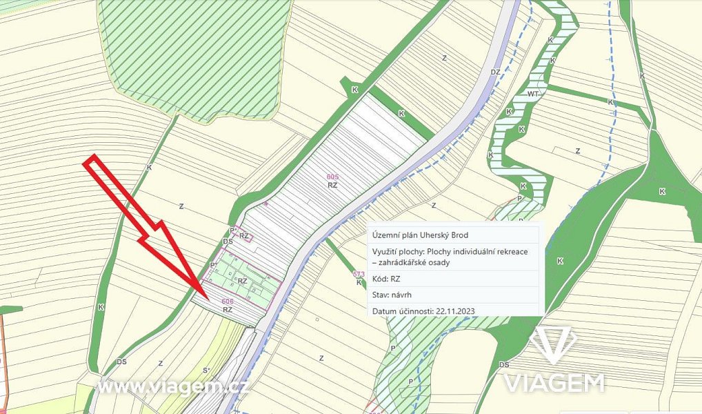 Prodej zahrady 1 175 m², Uherský Brod – náhled fotky 2