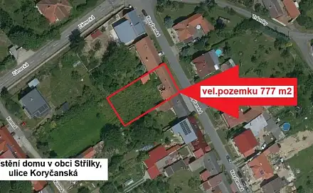 Prodej stavebního pozemku 777 m², Střílky, okres Kroměříž