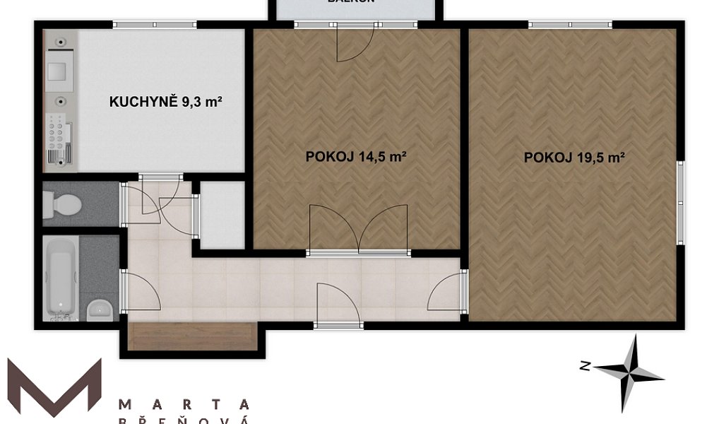 Prodej bytu 2+1 61 m², Kuřim – náhled fotky 21