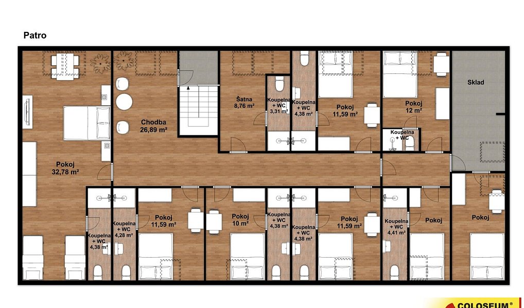 Pronájem ubytovacího objektu 292 m², Hodonín – náhled fotky 4