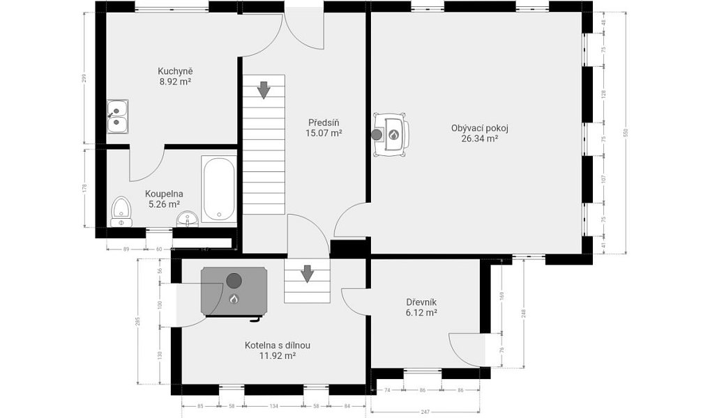 Prodej chalupy 135 m² s pozemkem 741 m², Cvikov – náhled fotky 19