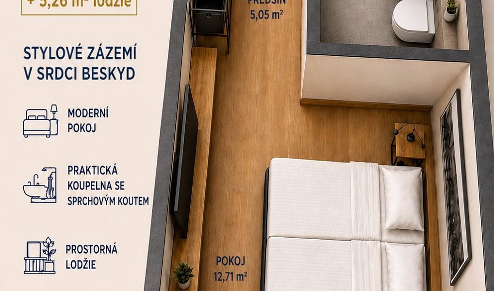 Prodej ubytovacího objektu 22 m², Čeladná – náhled fotky 5
