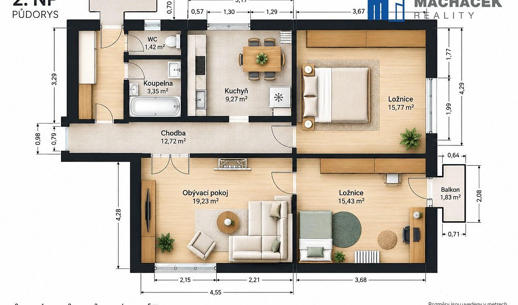 Prodej bytu 3+1 77 m², Teplice – náhled fotky 3