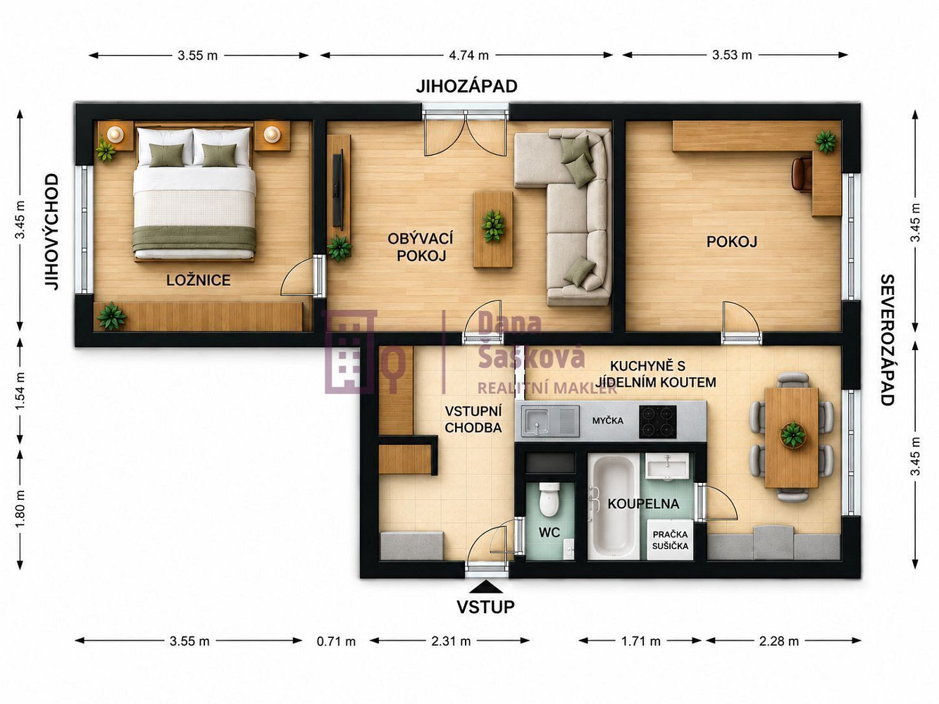 Pronájem bytu 3+1 65 m² – fotografie 5