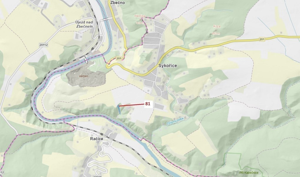 Dražba lesa, 1816 m², Rakovník, Račice