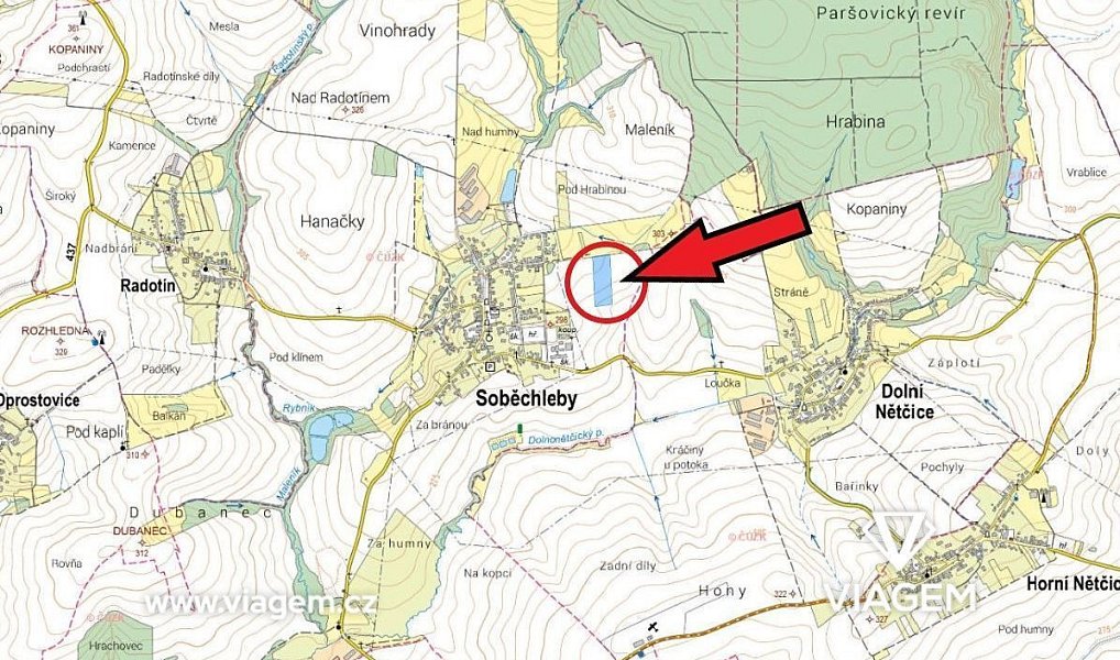 Prodej pole 1 254 m², Soběchleby – náhled fotky 3