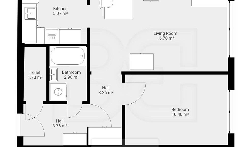 Pronájem bytu 2+kk 42 m², Praha – náhled fotky 3