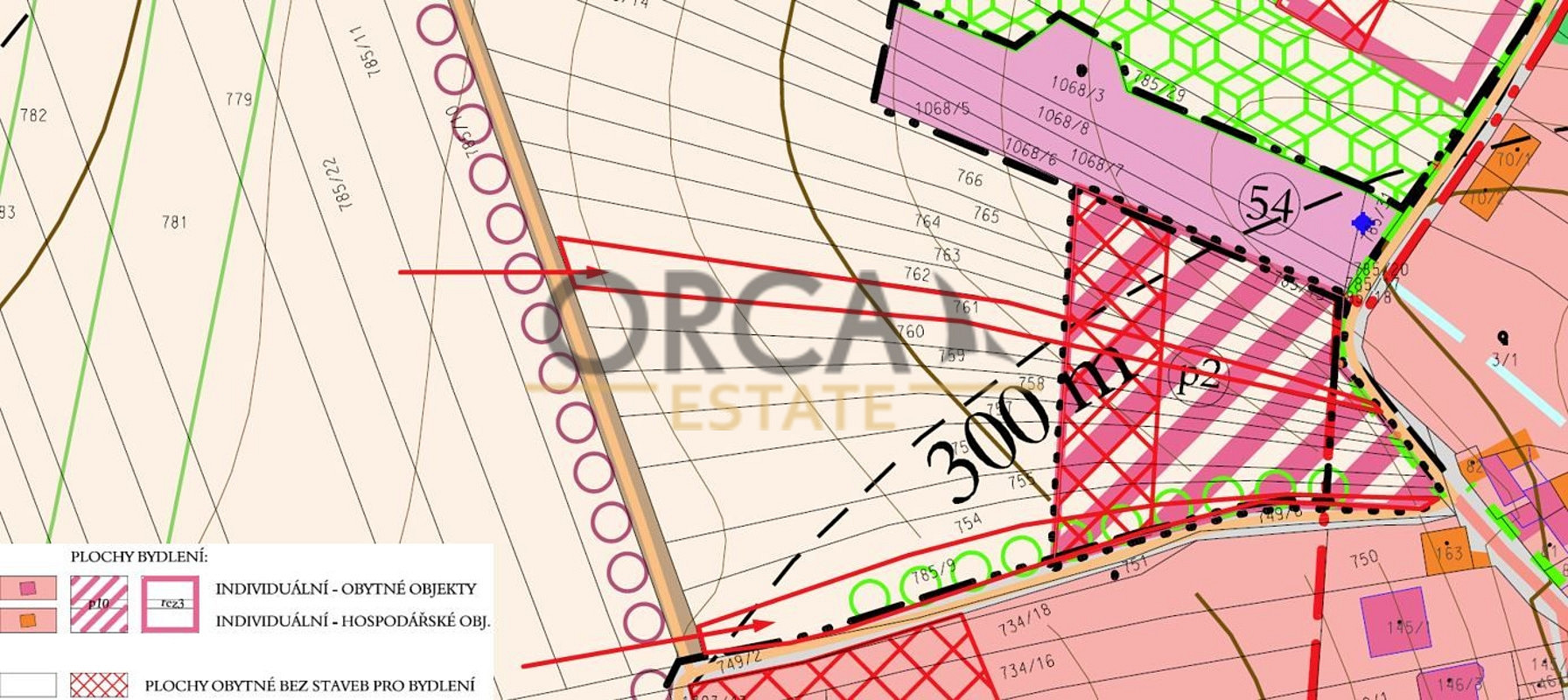 Prodej stavebního pozemku 1 057 m² – pohled 2