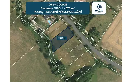 Prodej stavebního pozemku 975 m², Údlice, okres Chomutov
