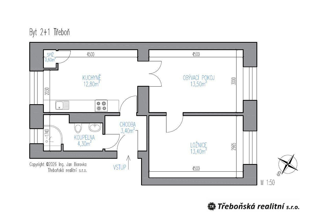 Prodej bytu 2+1 52 m² – fotografie 3