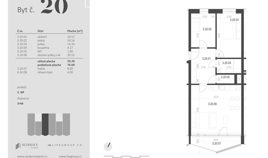Prodej bytu 3+kk 75 m², Zbýšov – náhled fotky 13