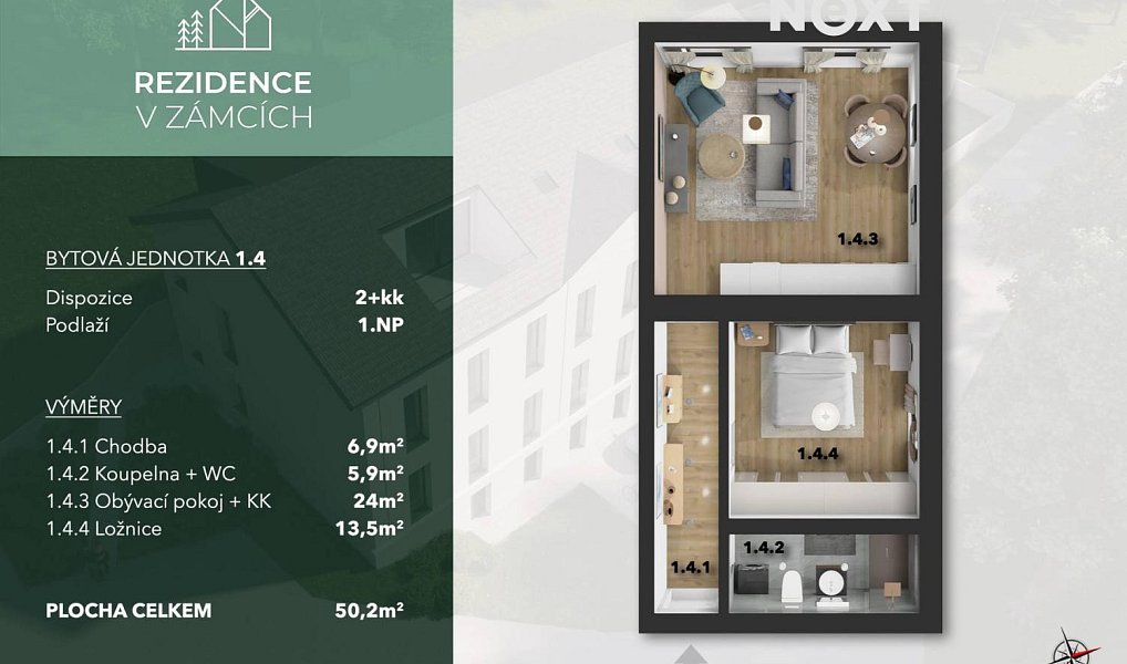 Prodej bytu 2+kk 52 m², Praha – náhled fotky 4