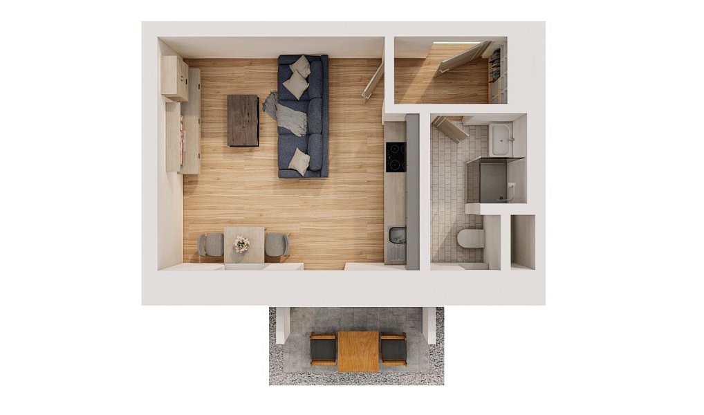 Pronájem bytu 1+kk 33 m², Mikulov – náhled fotky 4