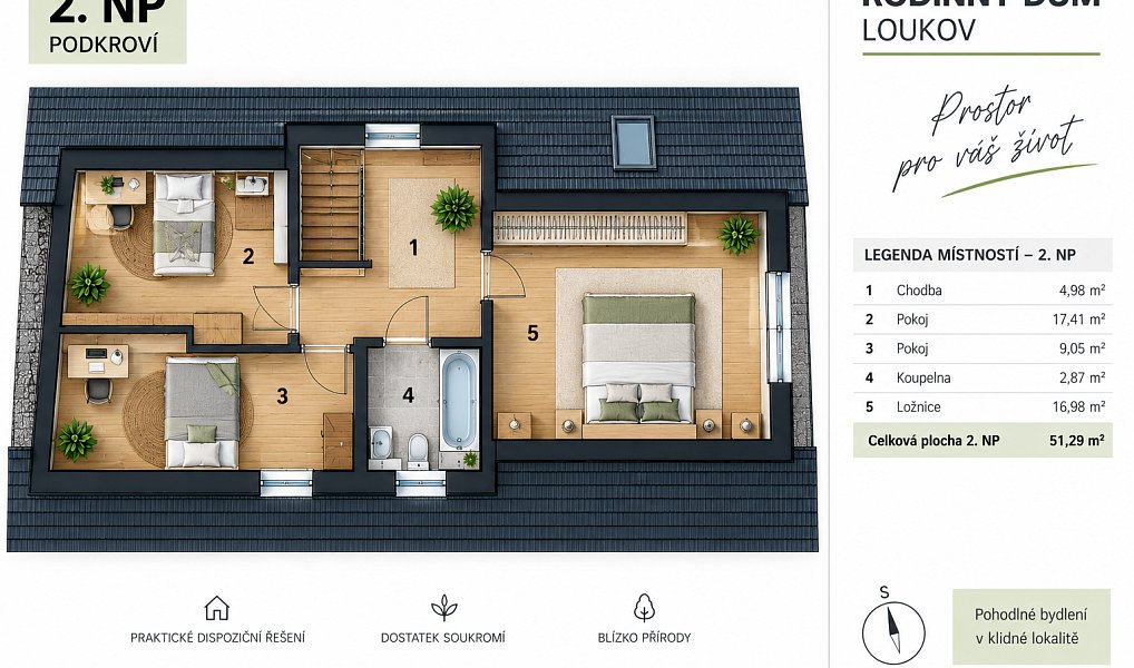 Prodej stavebního pozemku 381 m², Loukov – náhled fotky 5