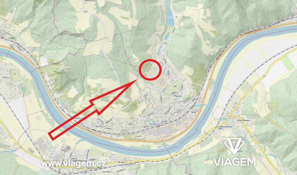 Prodej stavebního pozemku 219 m², Povrly – náhled fotky 2