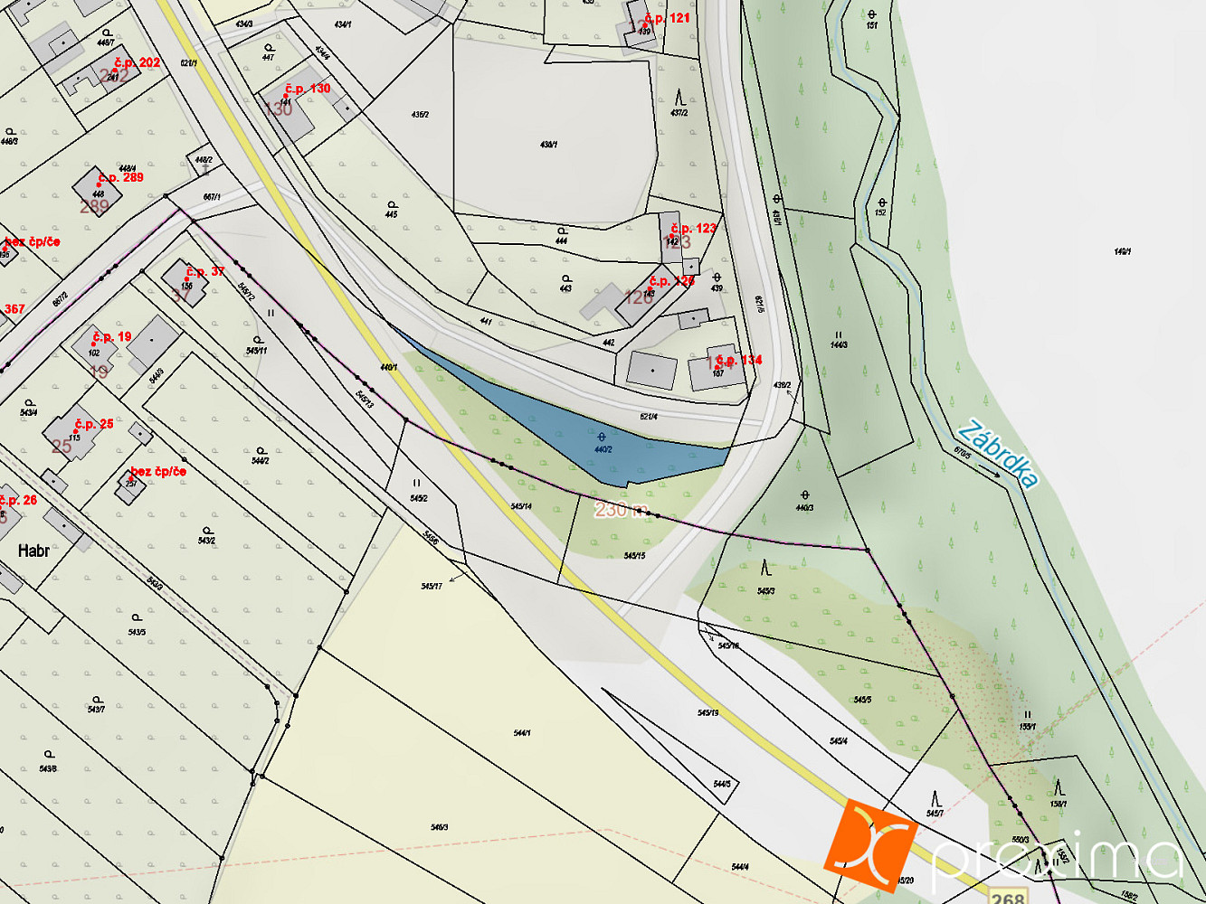 Prodej 1/6 pozemku 119 m² – pohled 3