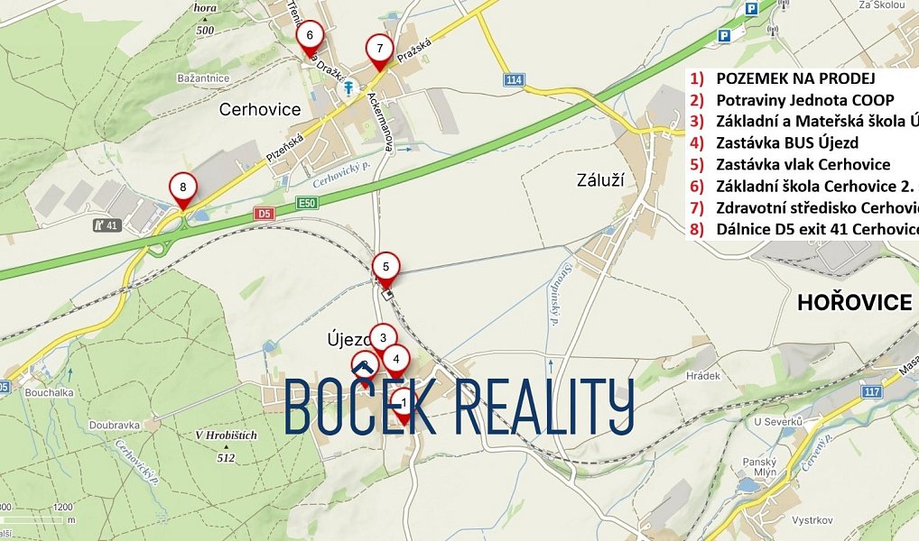 Prodej stavebního pozemku 2 431 m², Újezd – náhled fotky 3