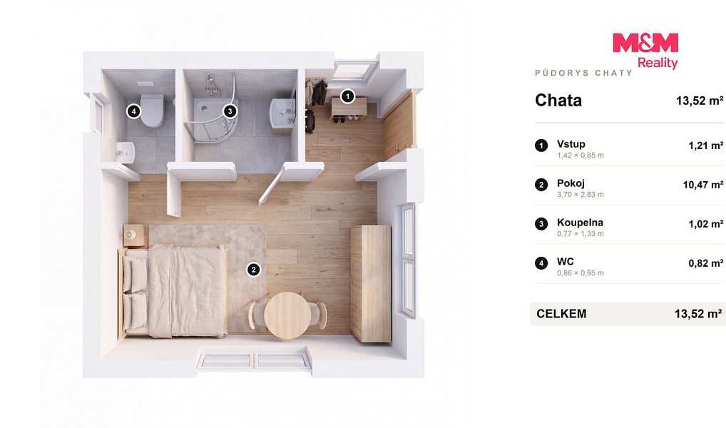 Prodej chaty/chalupy 16 m² s pozemkem 396 m², Třeboň – náhled fotky 4