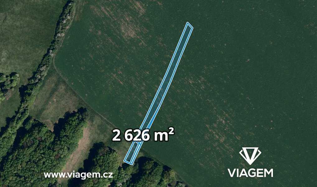 Prodej pole 1 313 m², Velký Ořechov – fotka 1 z 5