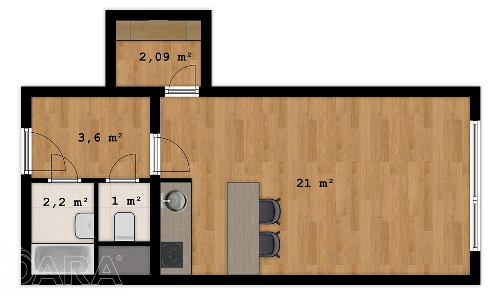 Prodej bytu 1+kk 30 m², Praha – náhled fotky 3