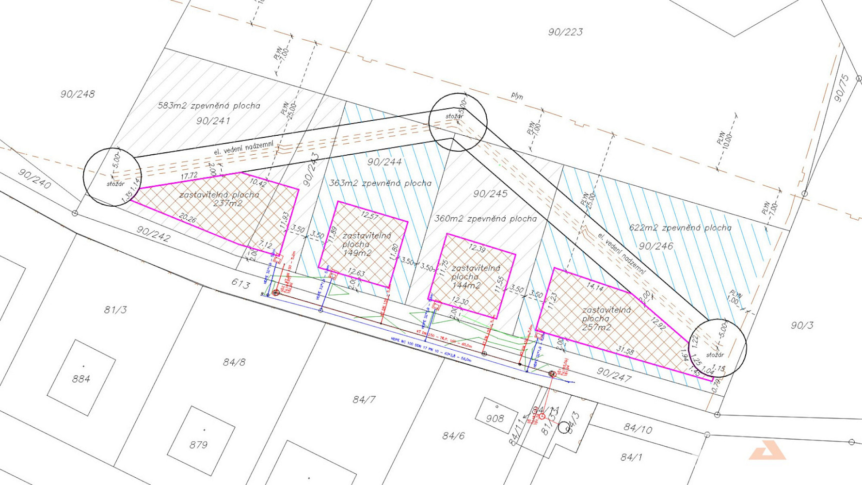 Prodej stavebního pozemku 1 201 m² – fotografie 3
