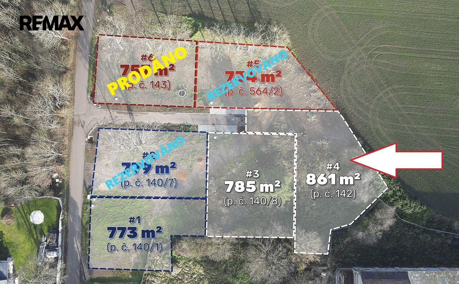 Prodej stavebního pozemku 861 m²