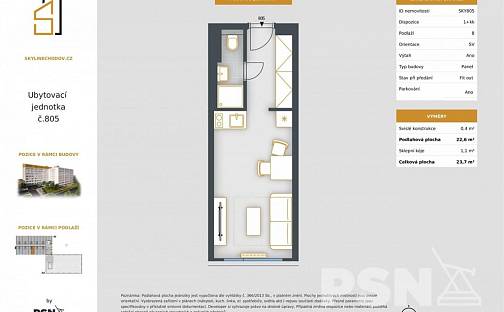 Prodej bytu 1+kk 23 m², Čenětická, Praha 4 - Chodov, okres Praha