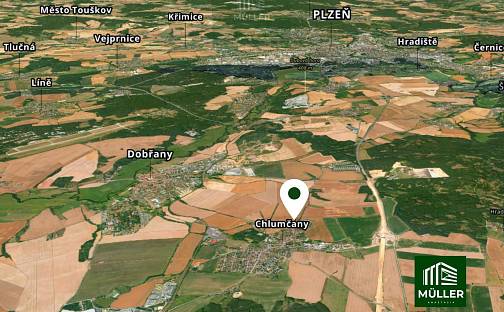 Prodej stavebního pozemku 1 254 m², Na Výsluní, Chlumčany, okres Plzeň-Jih