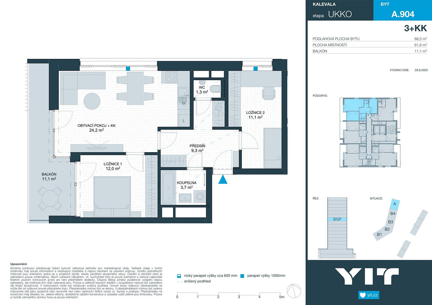 Prodej bytu 3+kk 62 m² – pohled 3
