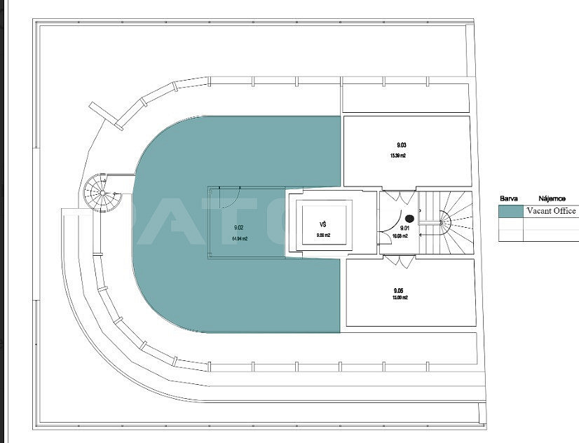 Pronájem kancelářských prostor 265 m² s terasou, Praze 8 - Libeň, ul. Na Žertvách – pohled 4