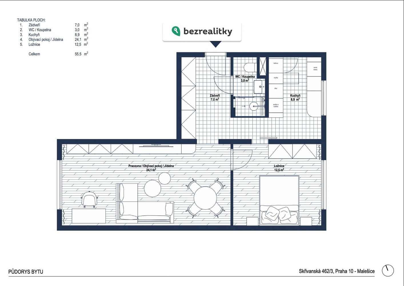 Prodej bytu 2+1 57 m² – fotografie 3