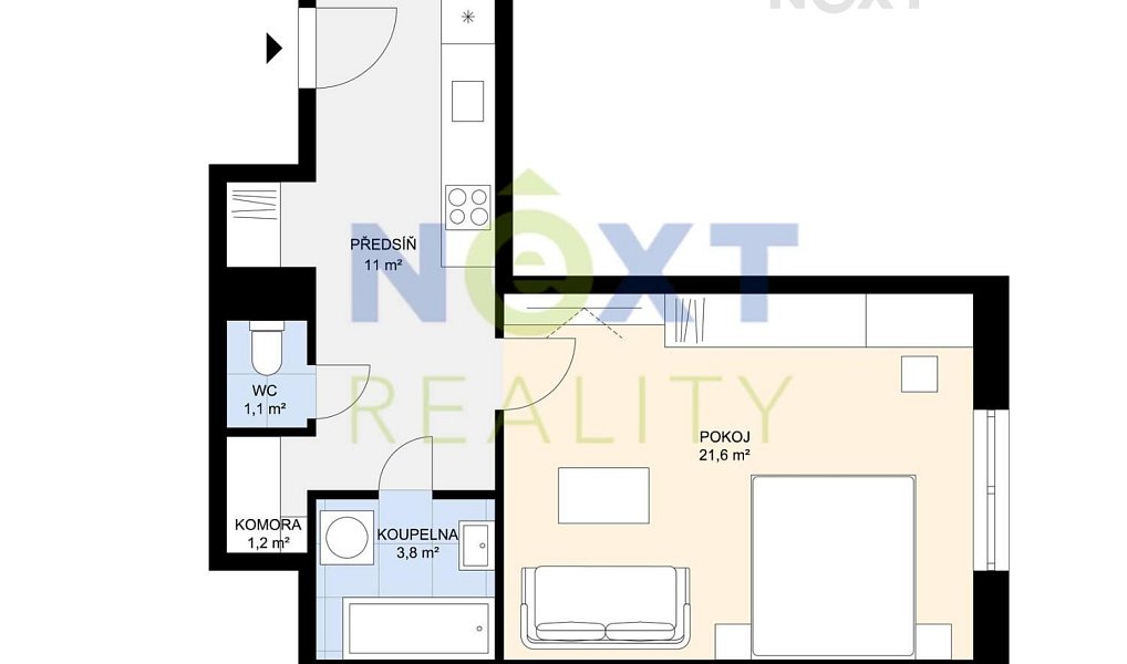 Prodej bytu 1+kk 39 m², Praha – náhled fotky 23