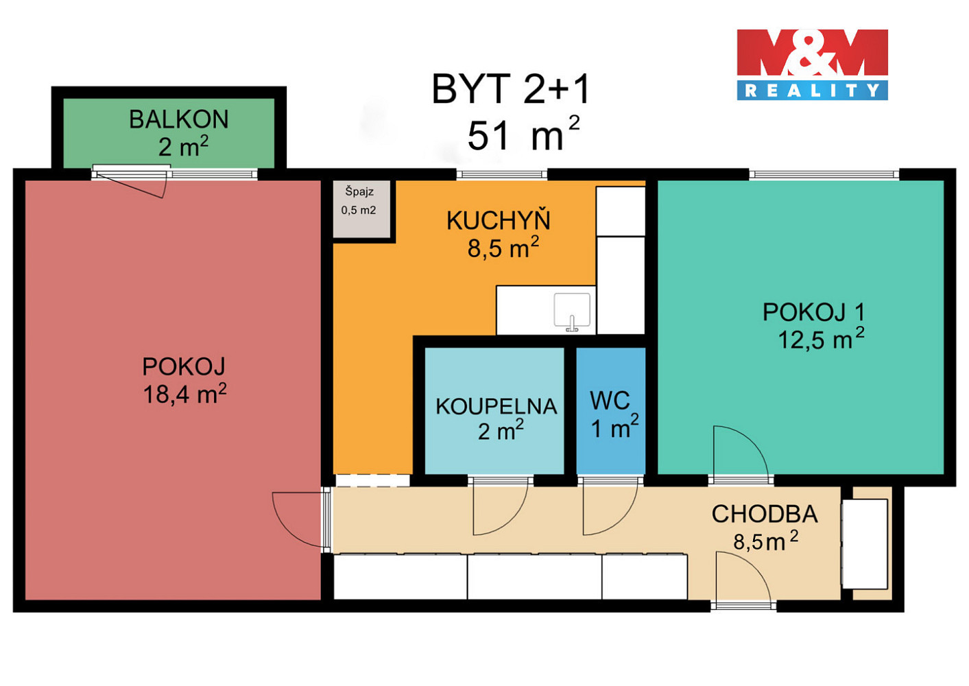 Prodej bytu 2+1 51 m² — photo 3