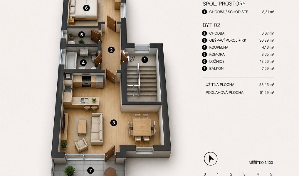 Prodej bytu 2+kk 58 m², Praha – náhled fotky 13